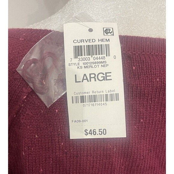Karen Scott New Sweater Women’s Size L Burgundy Long Sleeve Round Neck . LTOP862 - Picture 5 of 7